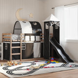 Bunk Bed without Mattress with Slide White and Black 90x200 cm 3284161
