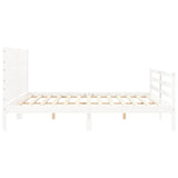 Bed Frame without Mattress White 200x200 cm Solid Wood 3194657