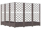 Garden Planter with Trellis Brown 120x120x121.5 cm PP 318266