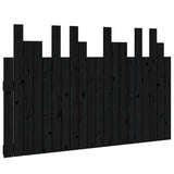 Wall Headboard Black 127.5x3x80 cm Solid Wood Pine 824792