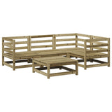 Garden Sofa Set Natural Pine Solid Pine Wood 5 Piece Modular 3299422