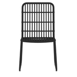 Dining Set Black Powder-Coated Steel, PE Rattan, Glass 5 Piece Set 3099169