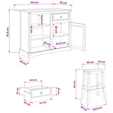 Kitchen Island Set with Drawer 3 pcs Honey Wax Solid-Pine 3425400