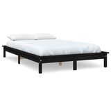 820540 Bed Frame without Mattress Black 120x200 cm Solid Wood