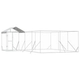 Outdoor Dog Kennel with Roof Silver 6x6x2.5 m Galvanised Steel 3190471