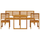 Garden Bistro Set 5 pcs Brown Solid acacia wood 3328698