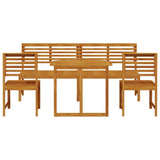 Garden Bistro Set 5 pcs Brown Solid Acacia Wood 3328698