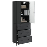 Cabinet Set 2 pcs Black 66 x 34.5 x 90 cm Engineered Wood 3416881