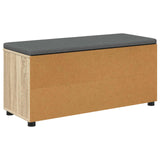 Hall Bench with Cushion with Shelf Sonoma Oak 100 x 38 x 46 cm 891514