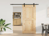 Sliding Door NARVIK Natural and Black 80 x 210 cm 3445300