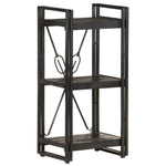 3-Tier Bookcase Black 40x30x80 cm Solid Mango Wood 320625