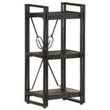 3-Tier Bookcase Black 40x30x80 cm Solid Mango Wood 320625