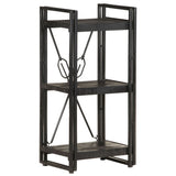 Bookcase Black Solid mango wood and powder-coated steel Medium 320625