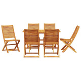 Garden Dining Set Folding 7 pcs Brown Solid Acacia Wood 3375711
