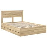 Bed Frame with Drawer Sonoma Oak 160 x 200 cm Engineer Wood 3409834