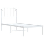 Metal Bed Frame without Mattress with Headboard White 80x200cm 373927