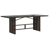 Garden Table Brown Poly Rattan, Powder-Coated Steel, Tempered Glass 365603