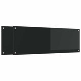 Kitchen Backsplash 2 pcs Black 120 x 40 cm Tempered Glass 3415497