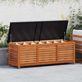 Garden Storage Box 150x50x55 cm Solid Eucalyptus Wood 47286