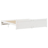 Bed Frame without Mattress White 160x200 cm Solid Wood Pine 3301693