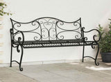 Garden Bench 2-Seater 114 x 56.5 x 90 cm Steel Black 42029538