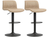 Bar Stools Set of 2, PU Leather Barstools with Backrest and Footrest for Kitchen, Counter, Breakfast T3398P423524