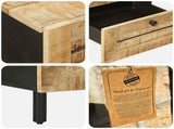 Bedside Table Natural 40 x 33 x 46 cm Solid Mango Wood 4018842