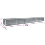 Garden Raised Bed Galvanised Steel 480x80x45 cm Grey 47064