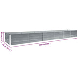 Garden Raised Bed Galvanised Steel 480x80x45 cm Grey 47064