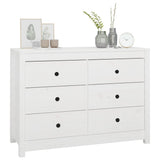 Side Cabinet White 100x40x72 cm Solid Wood Pine 821765