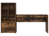 Desk with Drawer with Shelf with Storage 2 pcs Smoked Oak 3337333