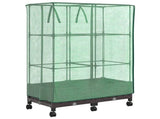 Garden Planter with Greenhouse Cover&Wheels 2 pcs Brown PP 3422974