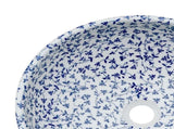 Countertop Basin White and Blue Round 41x14 cm Ceramic 155050
