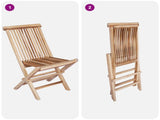 Garden Furniture Set 5 pcs Natural Solid Teak Wood 3418858