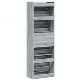 Shoe Cabinet with 4 Flip-Drawers Grey Sonoma 60x34x187.5 cm 3214376