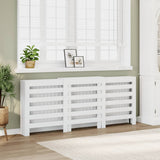 ZNTS Radiator Cover White 205x21.5x83.5 cm Engineered Wood 852717