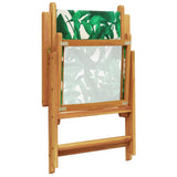 Reclining Garden Chairs 8 pcs Green Fabric and Solid Wood 3214552