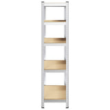 5-Layer Heavy-duty Shelf Silver Steel&Engineered Wood 4016958