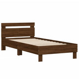 Bed Frame without Mattress with Headboard Brown Oak 100x200 cm 838532