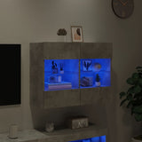 TV Wall Cabinet with LED Lights Concrete Grey 78.5x30x60.5 cm 837102