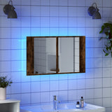 LED Bathroom Mirror Cabinet Smoked Oak 80x12x45 cm Acrylic 834951