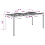 Garden Dinner Table White 180 x 88.5 x 75 cm Solid Acacia Wood 901716