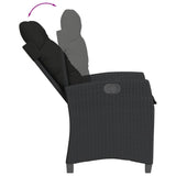 3 Piece Bistro Set with Cushions Black Poly Rattan 365225