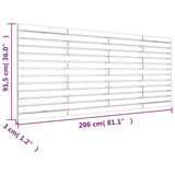 Wall Headboard White 206x3x91.5 cm Solid Wood Pine 824669