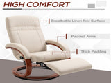 135&deg Manual Reclining Swivel Chair, with Footrest - Beige T3398P344786