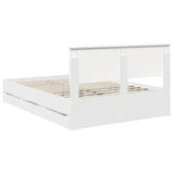 Bed Frame with Drawer White 160 x 200 cm Engineer Wood 3407963