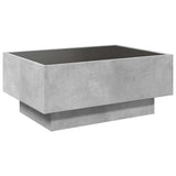 Coffee Table with LED Concrete Grey 70x50x30 cm Engineered Wood 847514