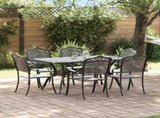 Garden Dining Set 7 pcs Black Aluminium 3334665