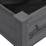 ZNTS Wheeled Planter with Liner Grey 71x37x80 cm Solid Wood Fir 3157825