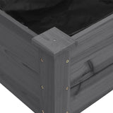ZNTS Wheeled Planter with Liner Grey 71x37x80 cm Solid Wood Fir 3157825